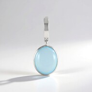 Blue Chalcedony Silver Pendant