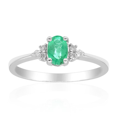 Anillo en oro con Esmeralda de Zambia AAA