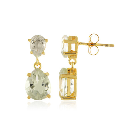 Grüner Amethyst-Silberohrringe