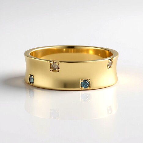 Anello in argento con Diamante Blu I2