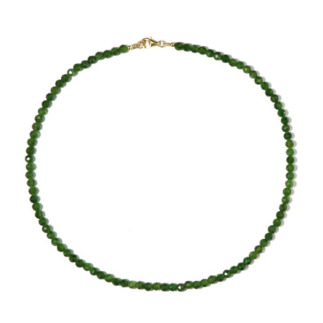 Russischer Diopsid-Silberhalskette