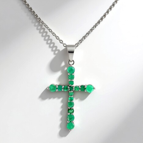 Collier en argent et Emeraude du Brésil