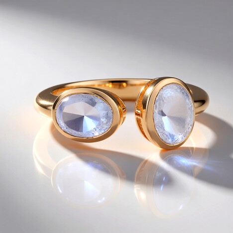Anello in argento con Pietra di Luna Blu (KM by Juwelo)