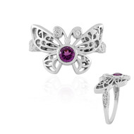 Magenta-Granat-Silberring