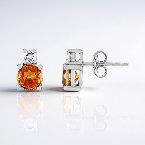 Boucles d'oreilles en argent et quarz orange