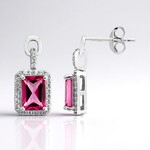 Orecchini in argento con Topazio Rosa