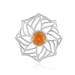 Zilveren hanger met een oranje topaas