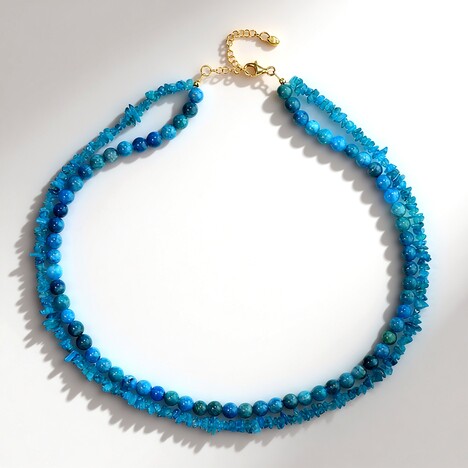 Collana in argento con Apatite Blu Neon