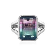 Bague en argent et Fluorite multicolore