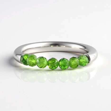Anello in argento con Diopside Russo