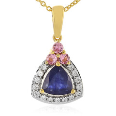 Collar en plata con Zafiro azul de Madagascar