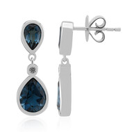 Pendientes en plata con Topacio azul de Londres (Pallanova)