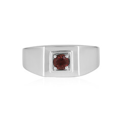 Anillo de hombre en plata con Zircón rosado