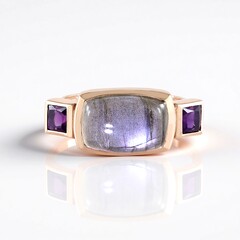 Anello in argento con Labradorite Porpora Maniry