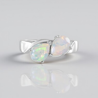 Bague en argent et Opale Welo