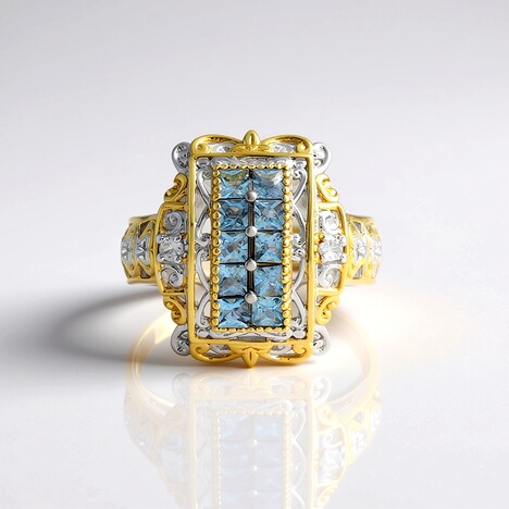 Anello in argento con Acquamarina (Gems en Vogue)