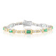 Zilveren armband met Zambia-smaragdstenen (Gems en Vogue)
