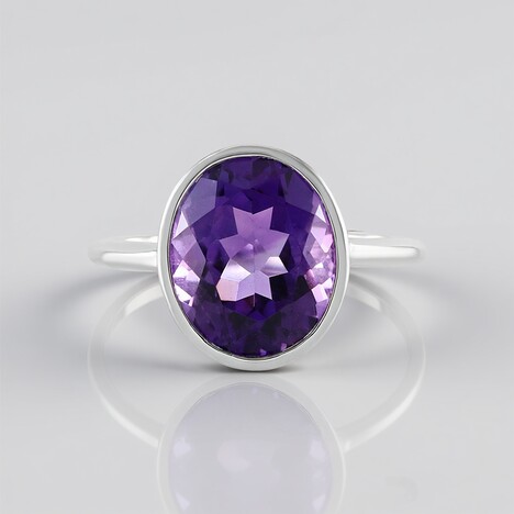 Anello in argento con Ametista del Marocco