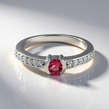 Anello in argento con Tormalina Rosa Nigeriana