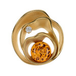 Cognac Baltic Amber Silver Pendant (dagen)