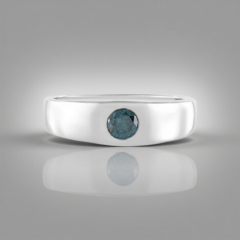 Anello in argento con Diamante Blu I2