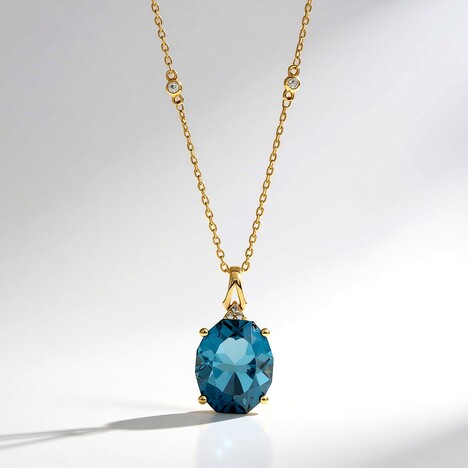 Collier en or et Topaze bleu de Londres (CIRARI)