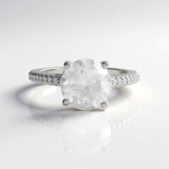 Anello in argento con Topazio Bianco