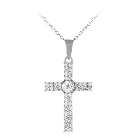 Collar en plata con Topacio blanco