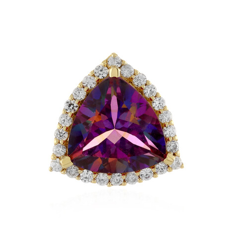 Pendentif en argent et Topaze mystique pourpre