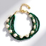 Bracciale in argento con Malachite (Riya)