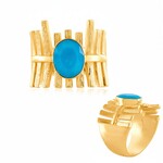 Anillo en plata con Turquesa bella durmiente (de Melo Essence)