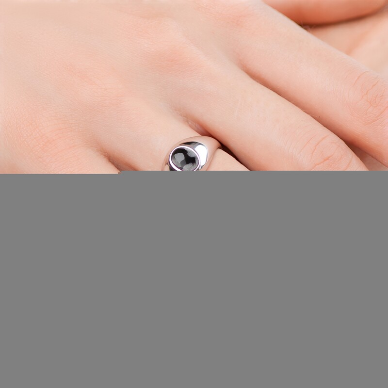 Anillo en plata con Obsidiana Copo de Nieve