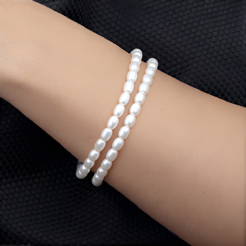 Zilveren armband met Witte zoetwater kweekparels
