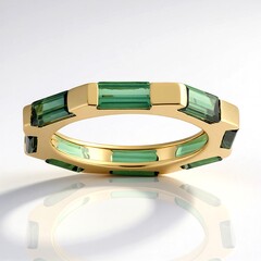 Anello in oro con Tormalina Verde di Benedito