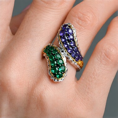 Anillo en plata con Esmeralda de Zambia (Gems en Vogue)
