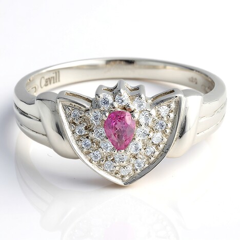 Anello placcato in platino con Tormalina Cuprian