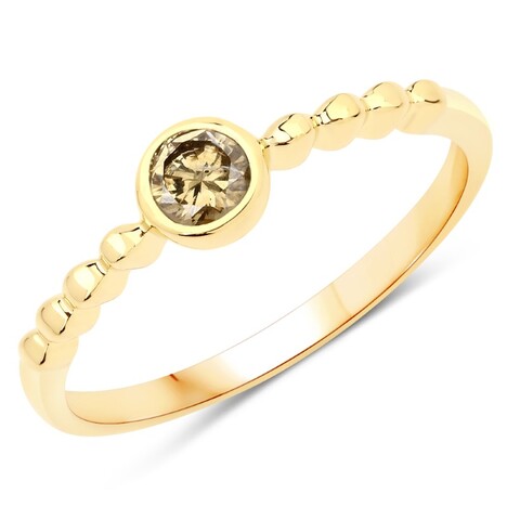 Anello in argento con Diamante Cioccolato PK