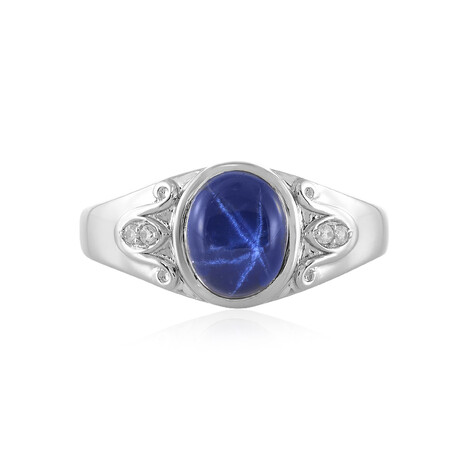Anello in argento con Zaffiro Stellato Blu