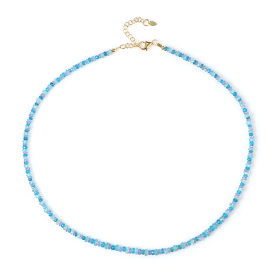 Collier en argent et Apatite bleu néon