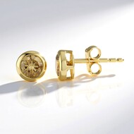 Pendientes en oro con Diamante champán I2