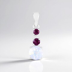 Pendentif en argent et Quartz bleu lunaire