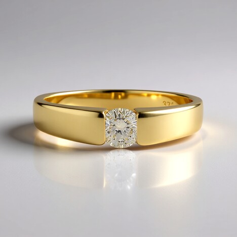 Anello in oro con Diamante Cioccolato I2
