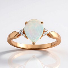 Anello in oro con Opale di Welo AAA