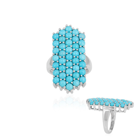 Anillo en plata con Turquesa bella durmiente