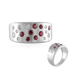 Noble Red Spinel Silver Ring