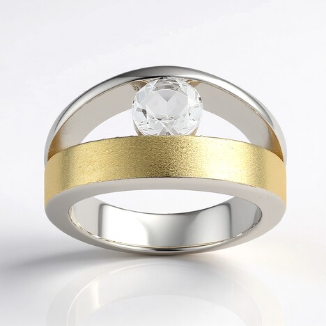Anello in argento con Topazio Bianco (Adela Silber)