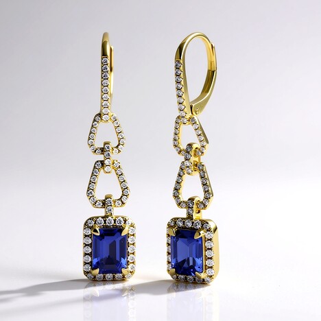 Boucles d'oreilles en or et Tanzanite AAA (CIRARI)