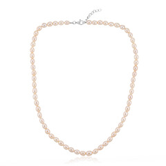 White Freshwater Pearl Silver Necklace (TPC)