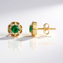 Orecchini in argento con Smeraldo Colombiano