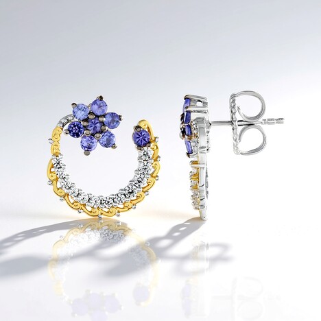 Orecchini in argento con Tanzanite (Gems en Vogue)